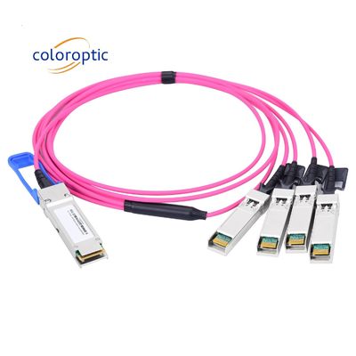 Breakout AOC cavo ottico attivo da 100G QSFP28 a 4 SFP28 25G basso consumo energetico