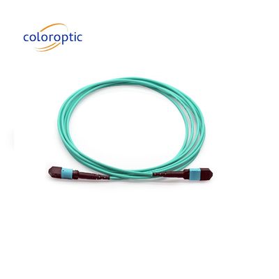MTP MTP Femminile a Femminile Cordone di patch in fibra ottica OM3 100 / 400G PVC / LSZH