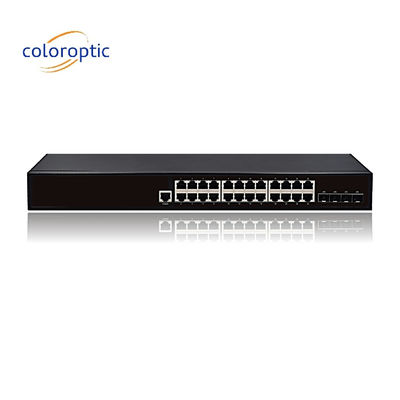 Layer 2 Intelligent POE Ethernet Switch con 24 porte 10/100/1000M 4GE porte SFP