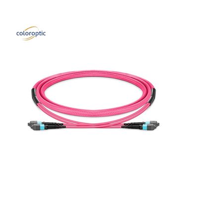 1m Multi Fiber Push On MPO Patch Cord con giacca in PVC Aqua Color