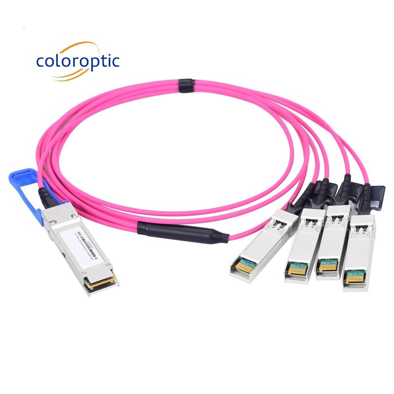 Breakout AOC cavo ottico attivo da 100G QSFP28 a 4 SFP28 25G basso consumo energetico