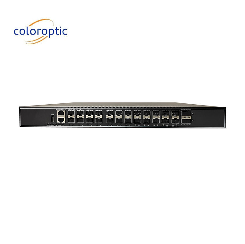 Strato 3 24 Port Gigabit Core Network Switch con porte 24*10GE 2*100GE