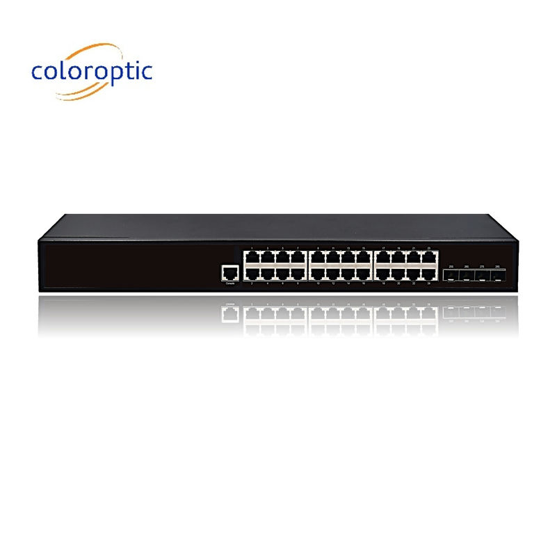 Layer 2 Intelligent POE Ethernet Switch con 24 porte 10/100/1000M 4GE porte SFP