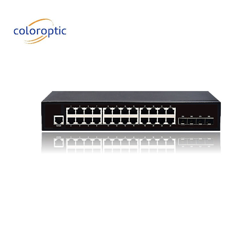 3 strato 24 porte Core Network Switch 10/100/1000M 4*GE SFP Ethernet Uplink