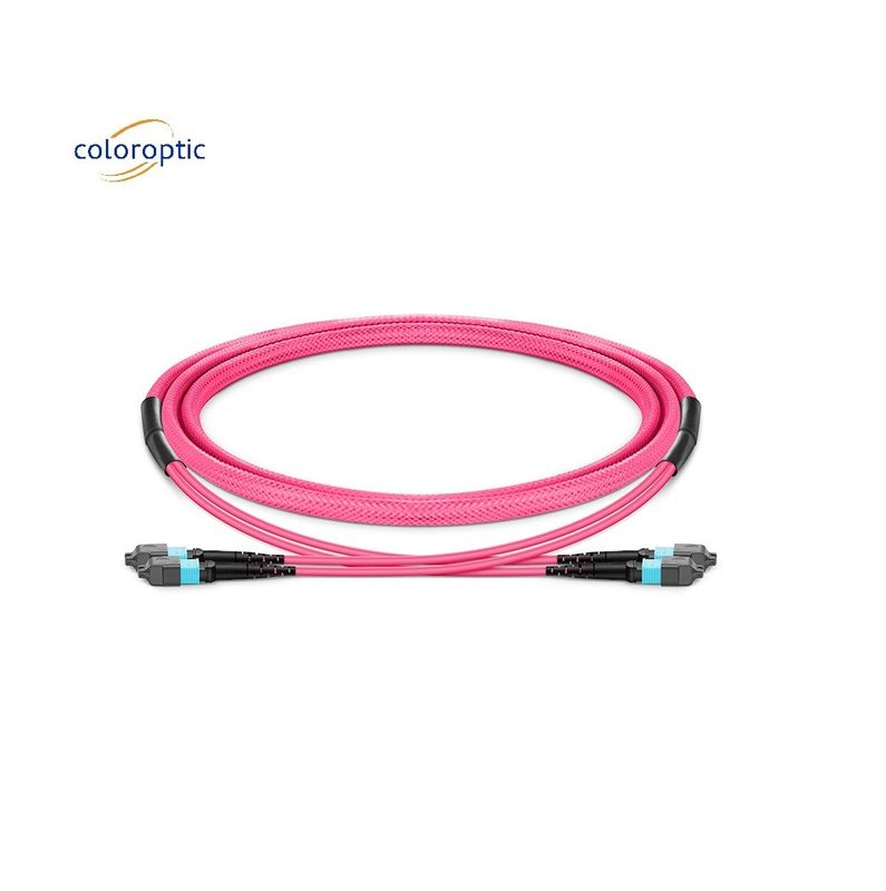 1m Multi Fiber Push On MPO Patch Cord con giacca in PVC Aqua Color
